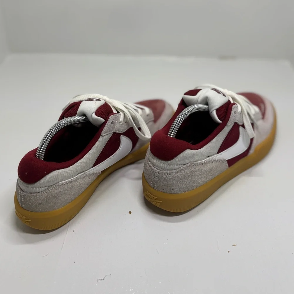 Nike SB Force 58 Red White Gum Sole Suede Sneakers Men’s 8.5 Skate Shoes - Picture 7 of 15